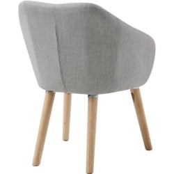 Fauteuil CANDY - Tissu polyester gris clair- Scandinave - L 42 x P 60 x H 79 cm