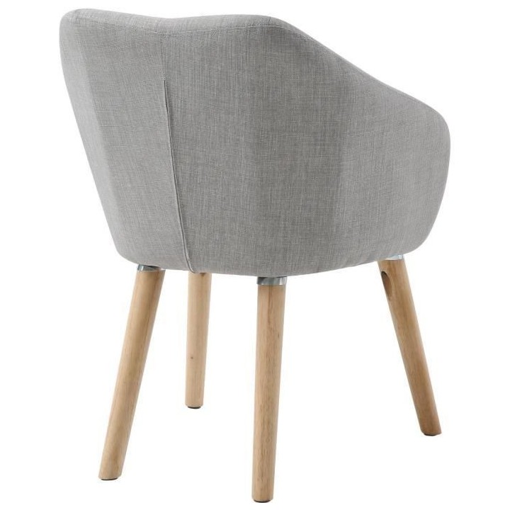 Fauteuil CANDY - Tissu polyester gris clair- Scandinave - L 42 x P 60