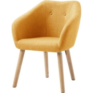 Fauteuil CANDY - Tissu polyester moutarde - Scandinave - L 42 x P 60 x