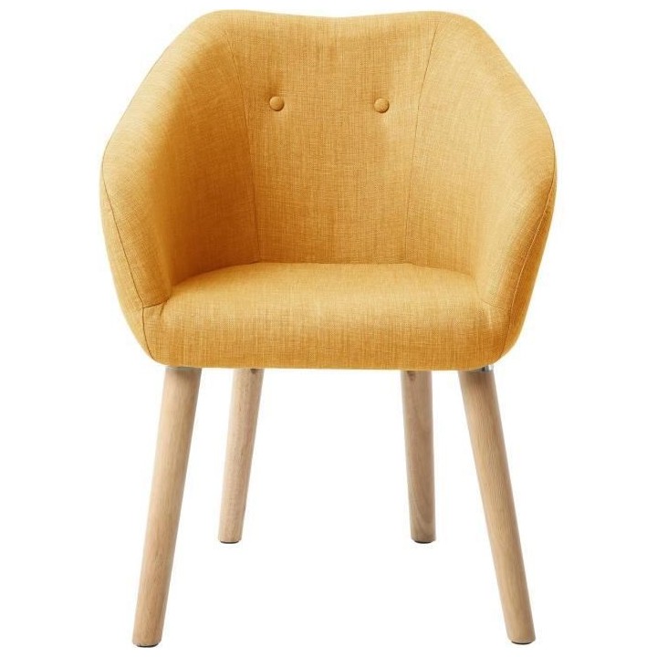 Fauteuil CANDY - Tissu polyester moutarde - Scandinave - L 42 x P 60 x