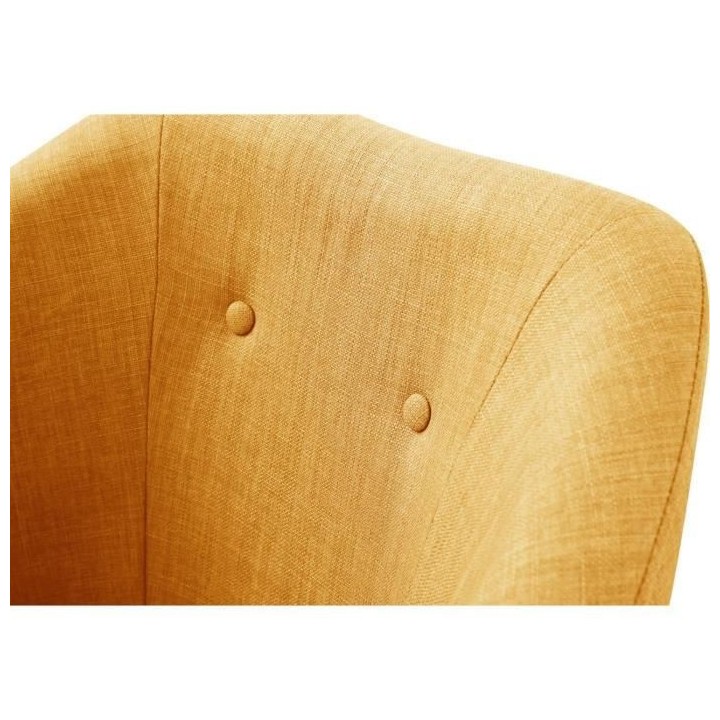 Fauteuil CANDY - Tissu polyester moutarde - Scandinave - L 42 x P 60 x