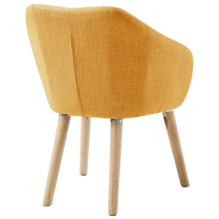 Fauteuil CANDY - Tissu polyester moutarde - Scandinave - L 42 x P 60 x
