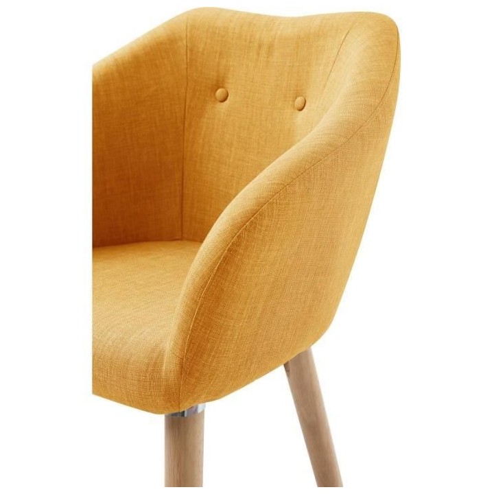 Fauteuil CANDY - Tissu polyester moutarde - Scandinave - L 42 x P 60 x