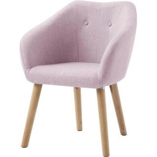 Fauteuil CANDY - Tissu polyester rose poudré - Scandinave - L 42 x P