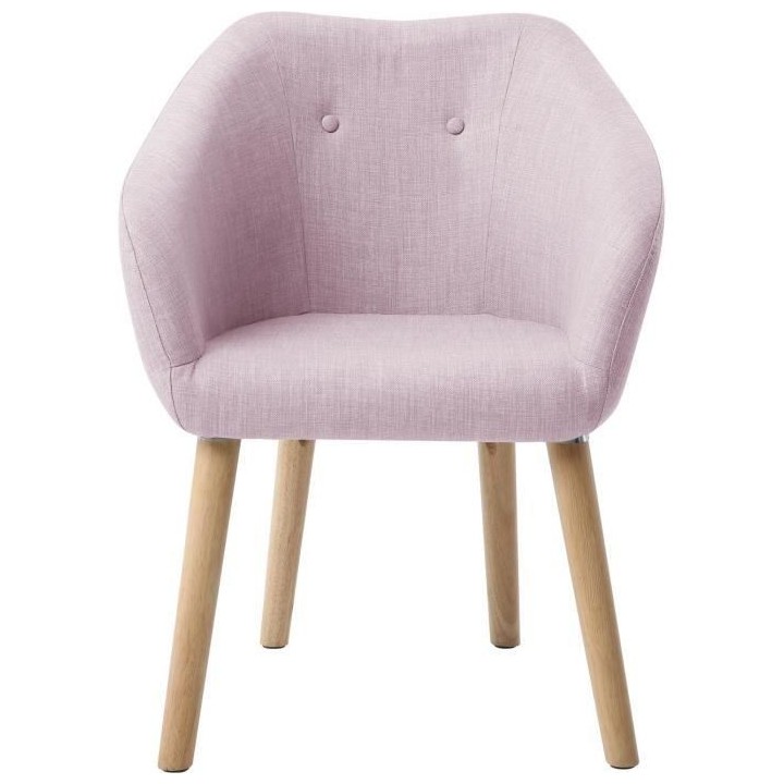 Fauteuil CANDY - Tissu polyester rose poudré - Scandinave - L 42 x P