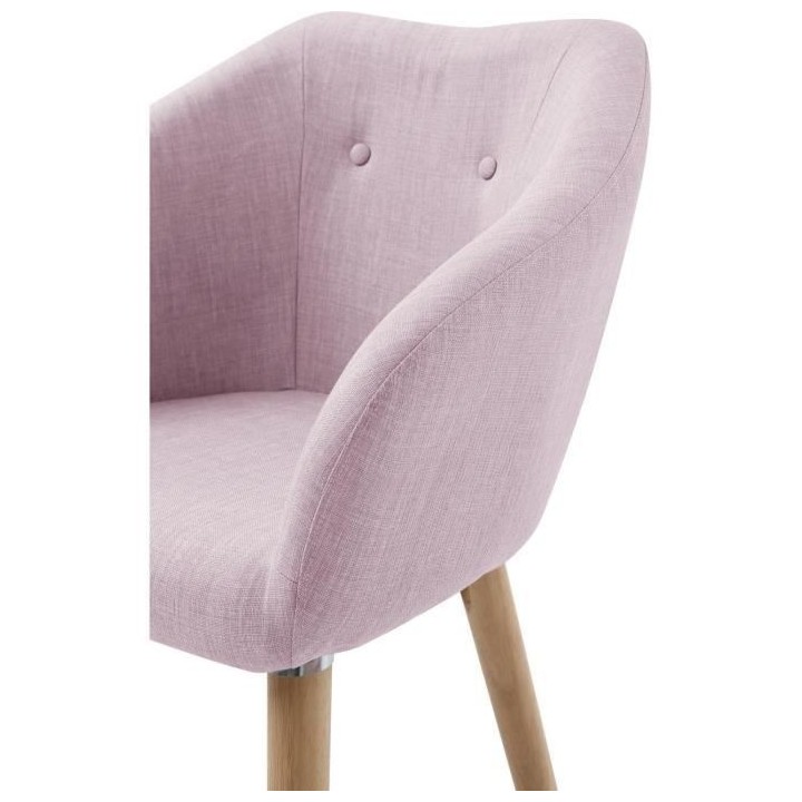 Fauteuil CANDY - Tissu polyester rose poudré - Scandinave - L 42 x P