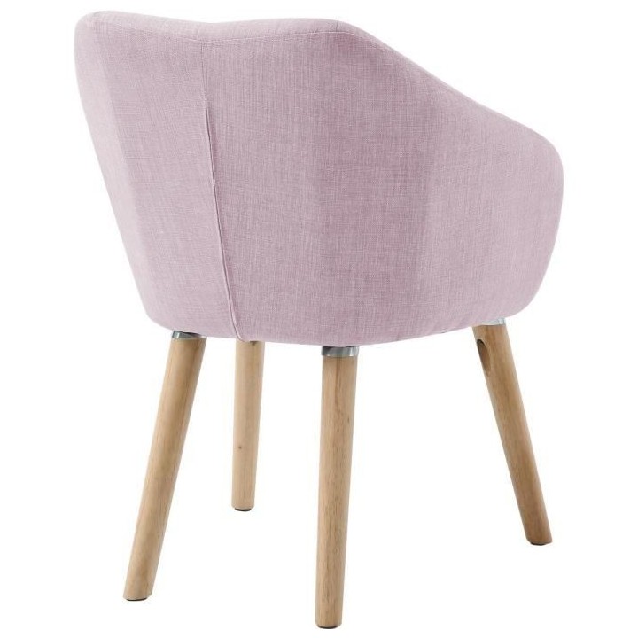 Fauteuil CANDY - Tissu polyester rose poudré - Scandinave - L 42 x P
