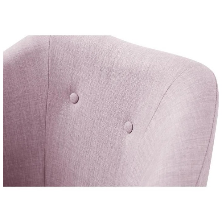 Fauteuil CANDY - Tissu polyester rose poudré - Scandinave - L 42 x P