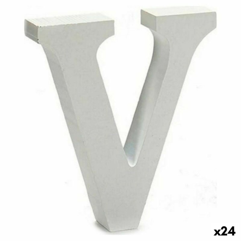 Lettre V 2 x 11 cm Bois Blanc (24 Unités)