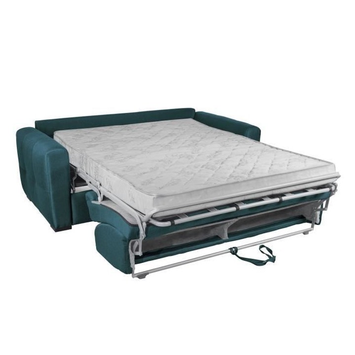 Canapé convertible express 3 places CAPITO - Tissu bleu turquoise - c