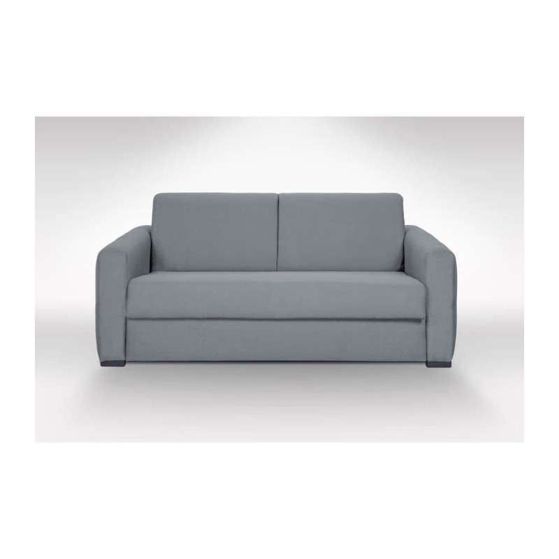 Canapé convertible express 3 places CAPITO - Tissu gris clair - couchage 140x190 cm - L 204 x P 102 x H 95 cm