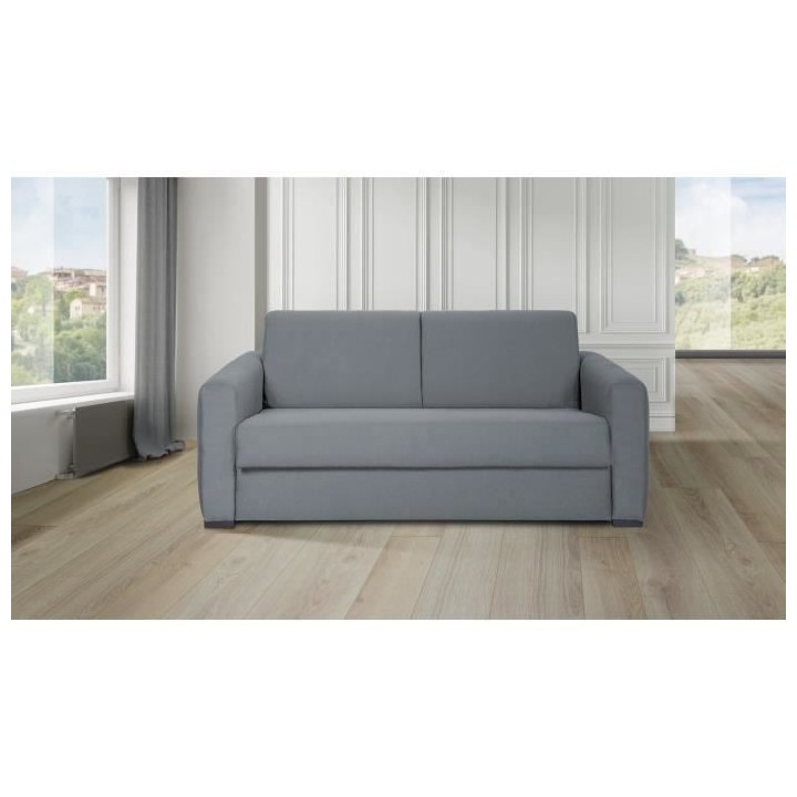 Canapé convertible express 3 places CAPITO - Tissu gris clair - couch