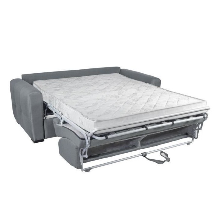 Canapé convertible express 3 places CAPITO - Tissu gris clair - couch