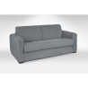 Canapé convertible express 3 places CAPITO - Tissu gris clair - couchage 140x190 cm - L 204 x P 102 x H 95 cm