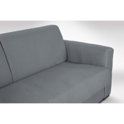 Canapé convertible express 3 places CAPITO - Tissu gris clair - couchage 140x190 cm - L 204 x P 102 x H 95 cm