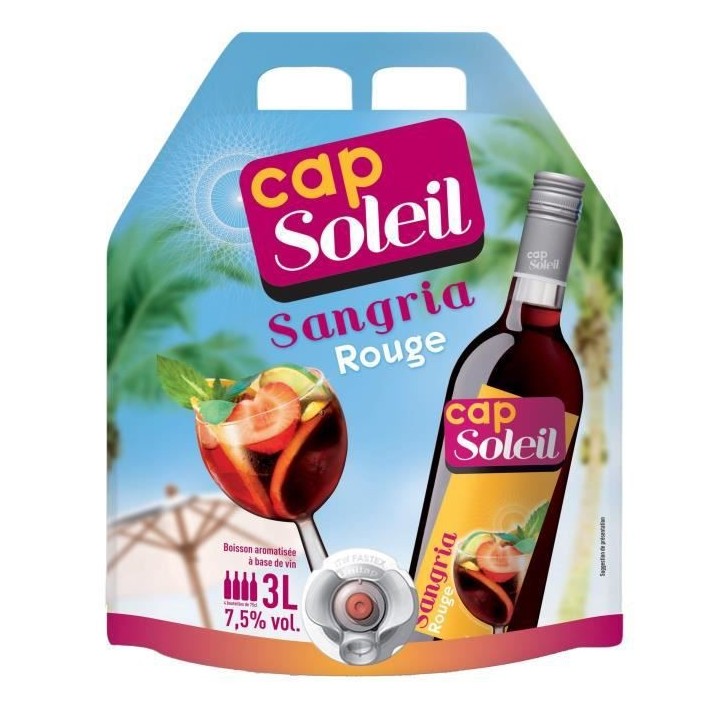 Cap Soleil - Sangria - Rouge - 7,5% Vol. - Bag 3 L
