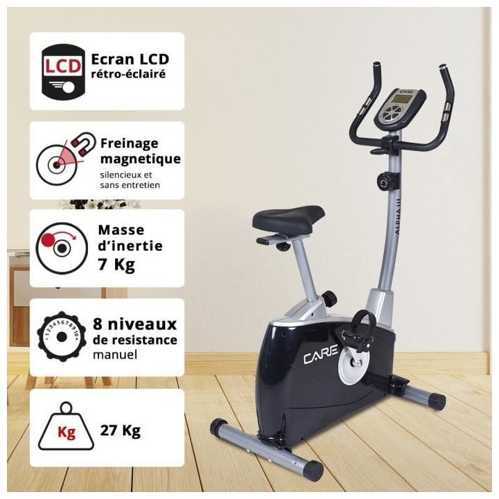 Vélo d'appartement - 8 Résistances - Care - Alpha III