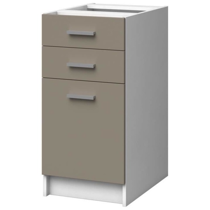 EXTRA Meuble bas de cuisine - 1 Porte et 2 Tiroirs - L 40 x P 60 x H 8