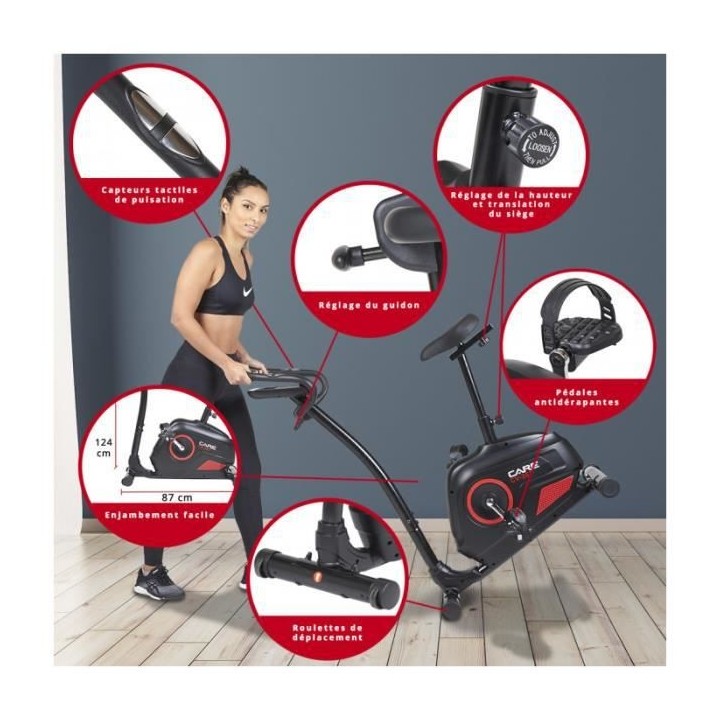 Vélo d'appartement connecté - 21 programmes - CARE - CV-357 - Kinoma