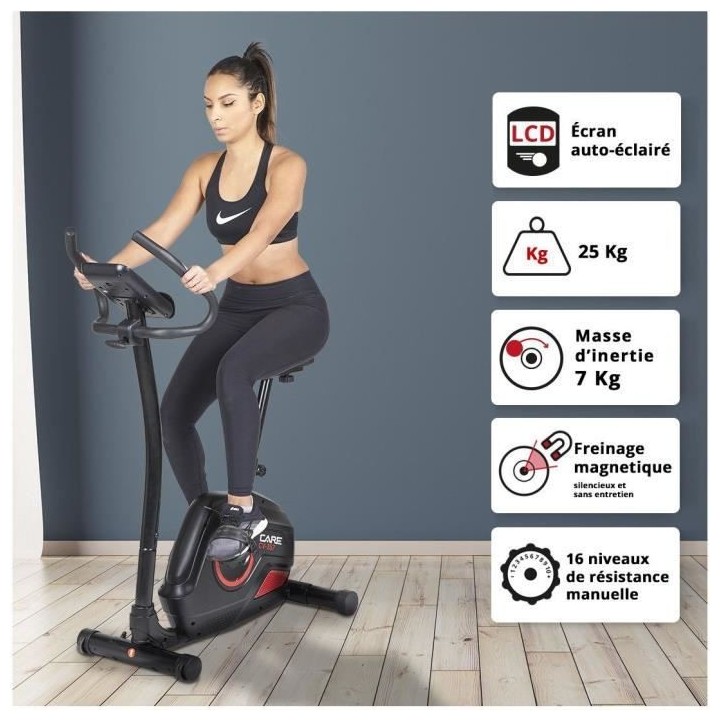 Vélo d'appartement connecté - 21 programmes - CARE - CV-357 - Kinoma