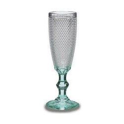 Coupe de champagne Points Transparent Turquoise verre 6 Unités (185 ml)