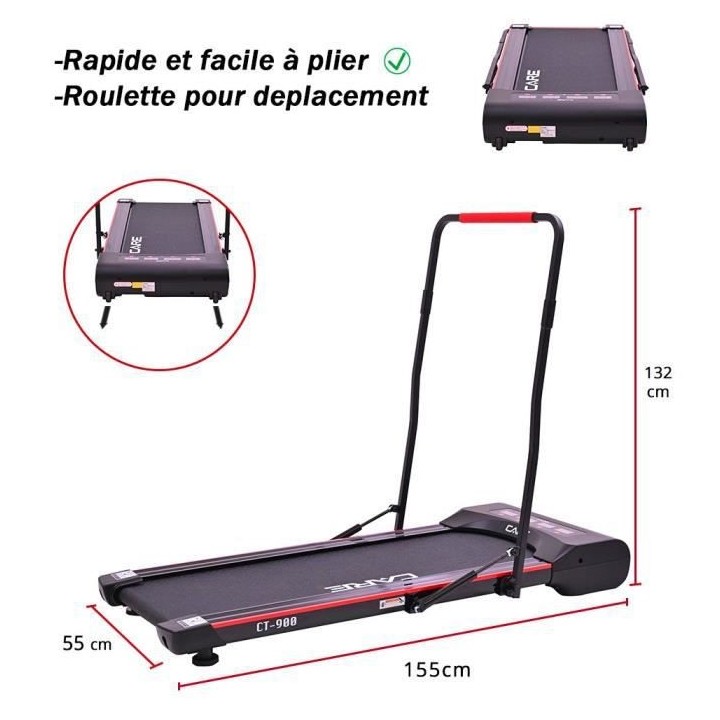 Tapis de course - Ultra-slim - 6 km/h - CARE - CT 900