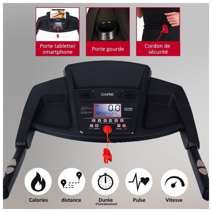Tapis de course - Inclinable - 16 km/h max - CARE - CT-5588-2 - Connec