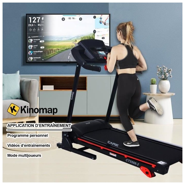 Tapis de course - Inclinable - 16 km/h max - CARE - CT-5588-2 - Connec