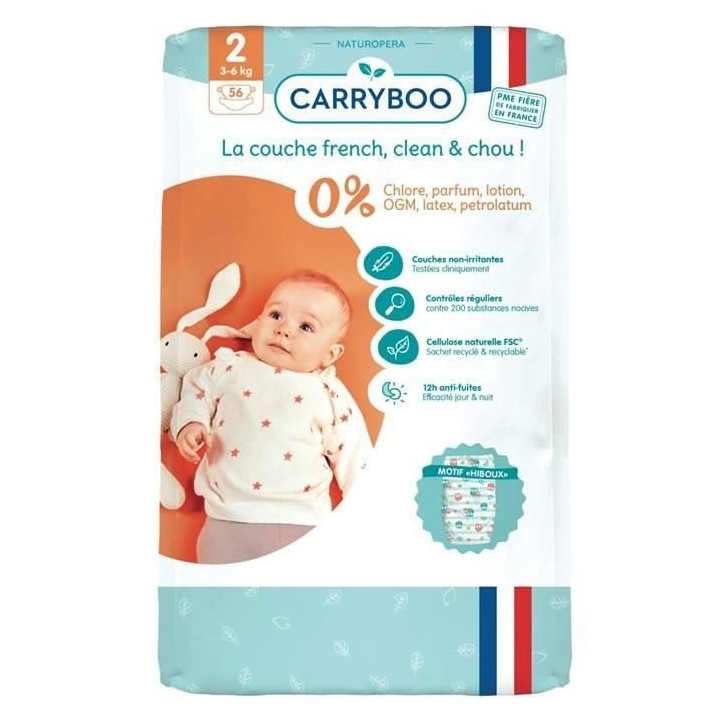 Carryboo Couches Mini T2 (3-6kg) 56 couches