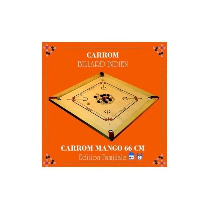 Carrom Art | Carrom : Mango - 66 cm - Édition familiale | Billard ind
