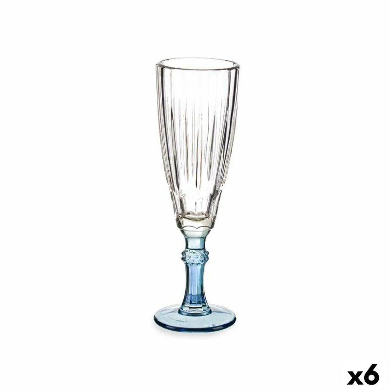 Coupe de champagne Exotic Verre Bleu 6 Unités (170 ml)