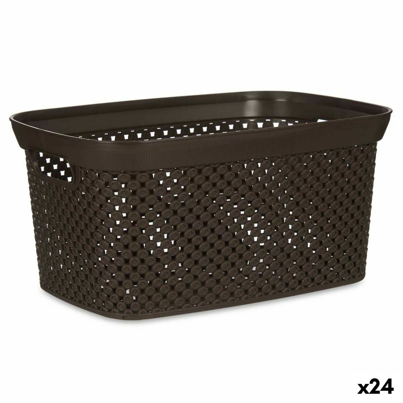 Panier Organisateur Marron Plastique 10 L (24 Unités)