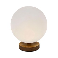 Lampe de bureau DKD Home Decor Naturel Bois Polyéthylène Aluminium Blanc (20 x 20 x 23 cm)