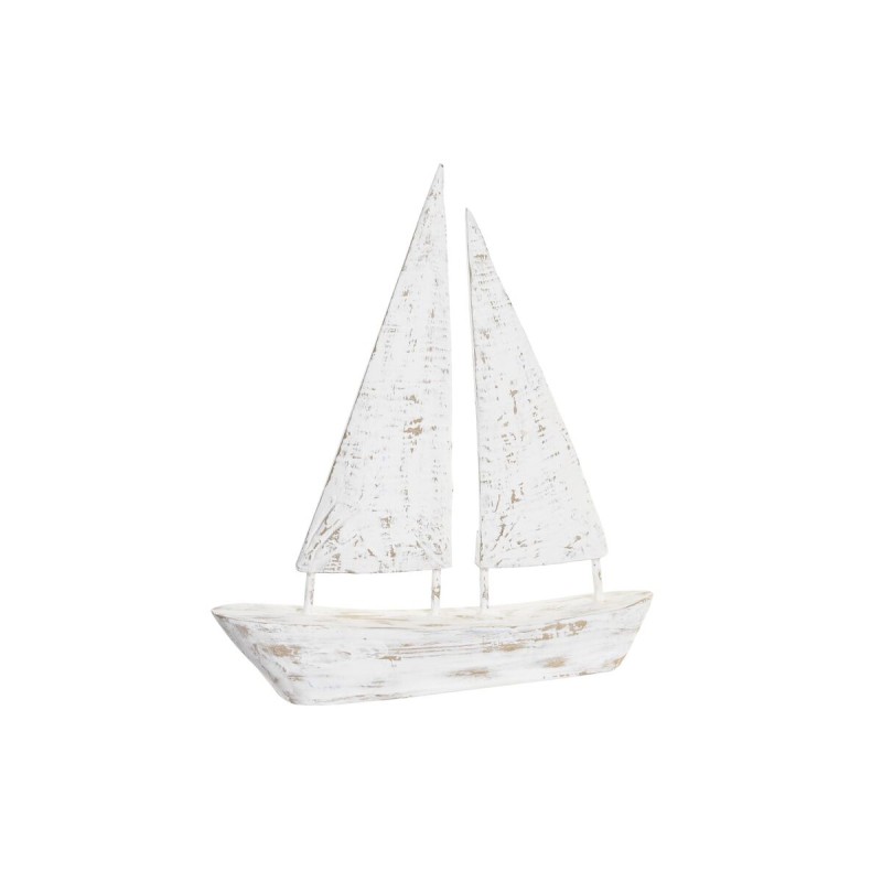 Figurine Décorative DKD Home Decor 36 x 4 x 47 cm 36 x 6 x 38 cm Finition vieillie Naturel Beige Blanc Marin Voilier