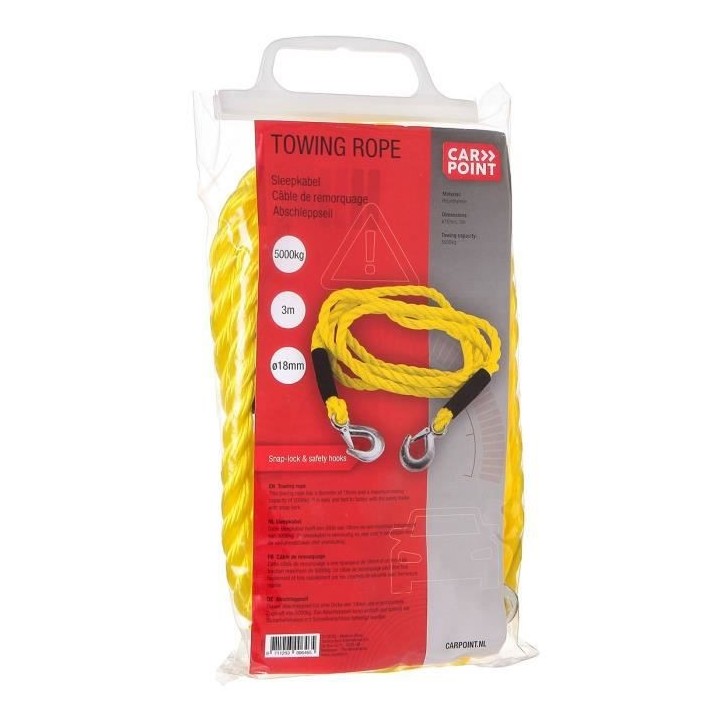CARPOINT Câble de remorquage 0178703 + crochets de sécurité - 3m x
