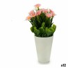 Plante décorative Marguerite Jaune Blanc Rose Lila Plastique 12 x 21 x 12 cm (12 Unités)