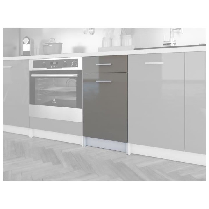 EXTRA - Meuble bas de cuisine L 40cm 1 Tiroir - Truffe Laqué