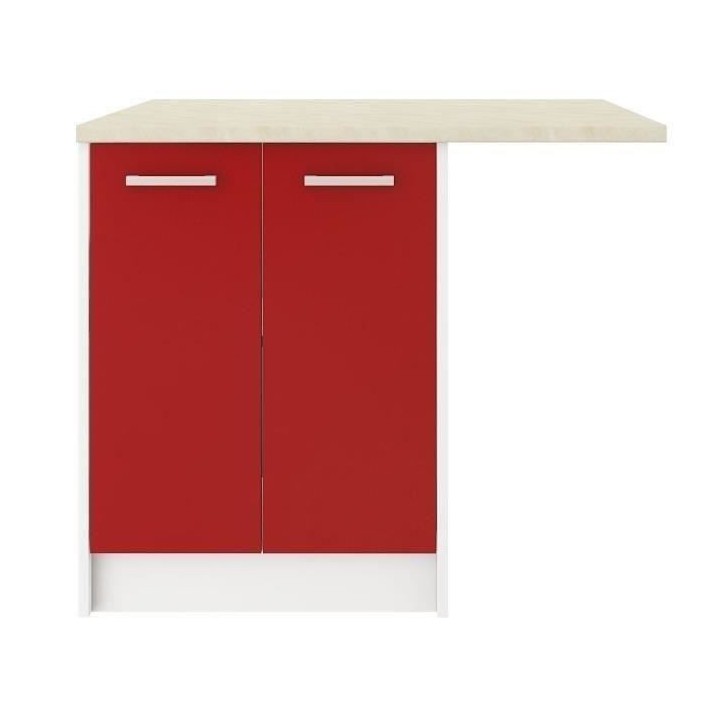 ULTRA Ilot de cuisine L 100 cm avec plan de travail - Rouge mat