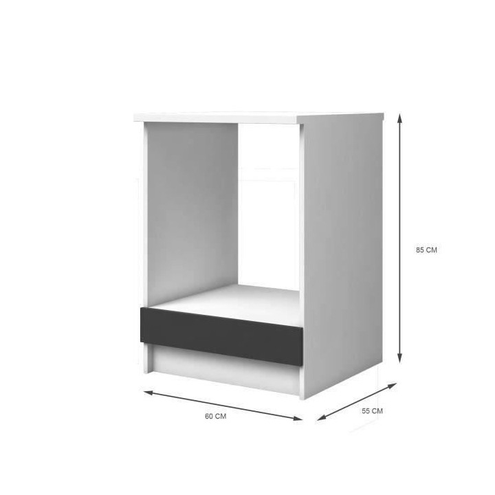 EXTRA Meuble Bas Four L 60cm - Gris Mat