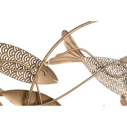 Décoration murale DKD Home Decor Doré Métal Poissons (130 x 6 x 68 cm)