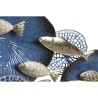 Décoration murale DKD Home Decor Bleu Doré méditerranéen Poissons 122 x 10 x 70 cm 124 x 10 x 72 cm