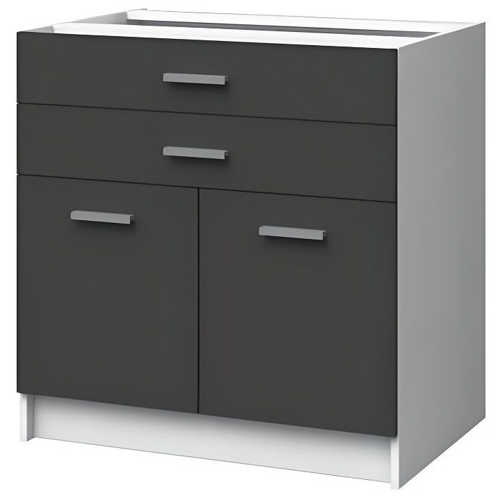 EXTRA - Meuble bas de cuisine 80cm - Gris Mat