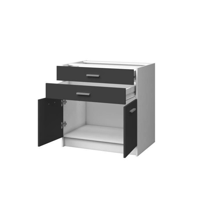 EXTRA - Meuble bas de cuisine 80cm - Gris Mat