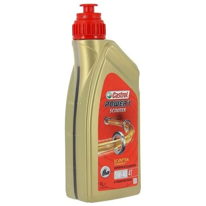 CASTROL Huile-Additif Power 1 Scooter 4T - Synthetique / 5W40 / 1L