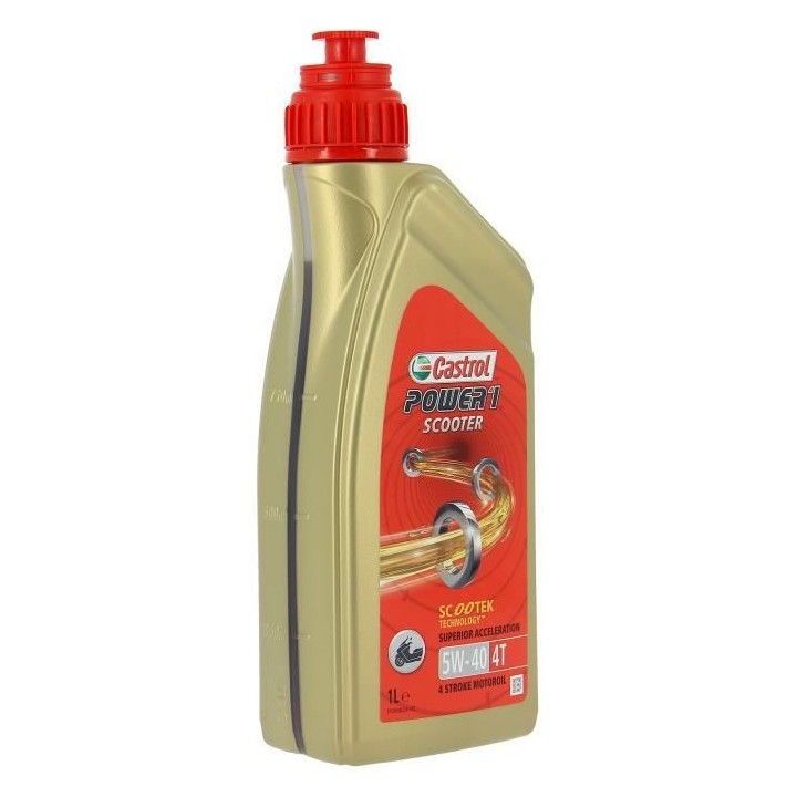 CASTROL Huile-Additif Power 1 Scooter 4T - Synthetique / 5W40 / 1L