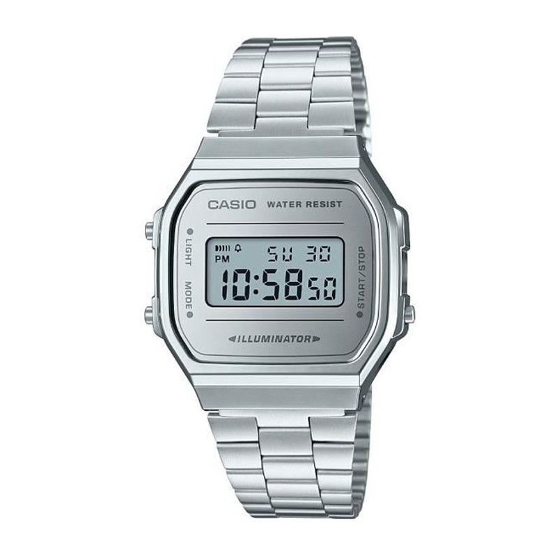 CASIO Montre Vintage Mirror Face A168WEM-7EF - Mixte - Argent