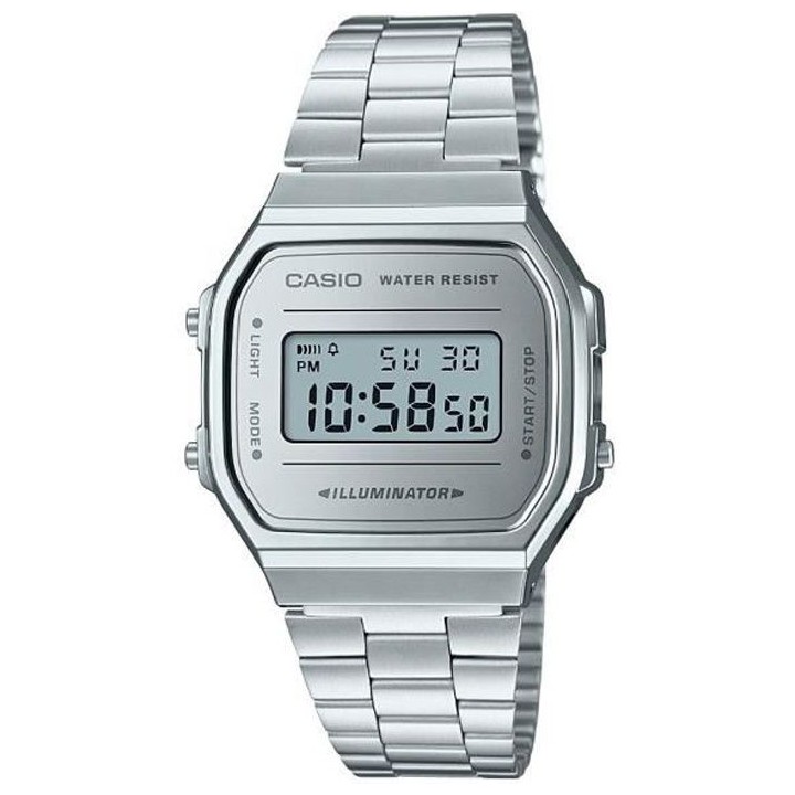 CASIO Montre Vintage Mirror Face A168WEM-7EF - Mixte - Argent