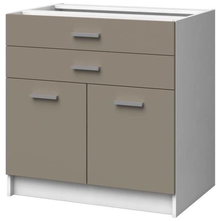 EXTRA Meuble bas de cuisine - 2 Portes et 2 Tiroirs - L 80 x P 60 x H