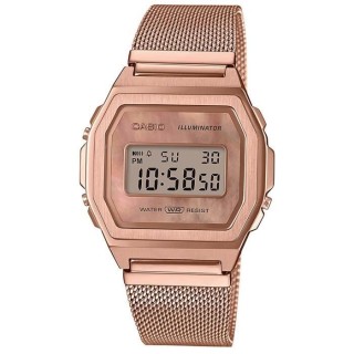 Montre en acier - CASIO - Maille milanaise - Rose gold