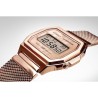 Montre en acier - CASIO - Maille milanaise - Rose gold